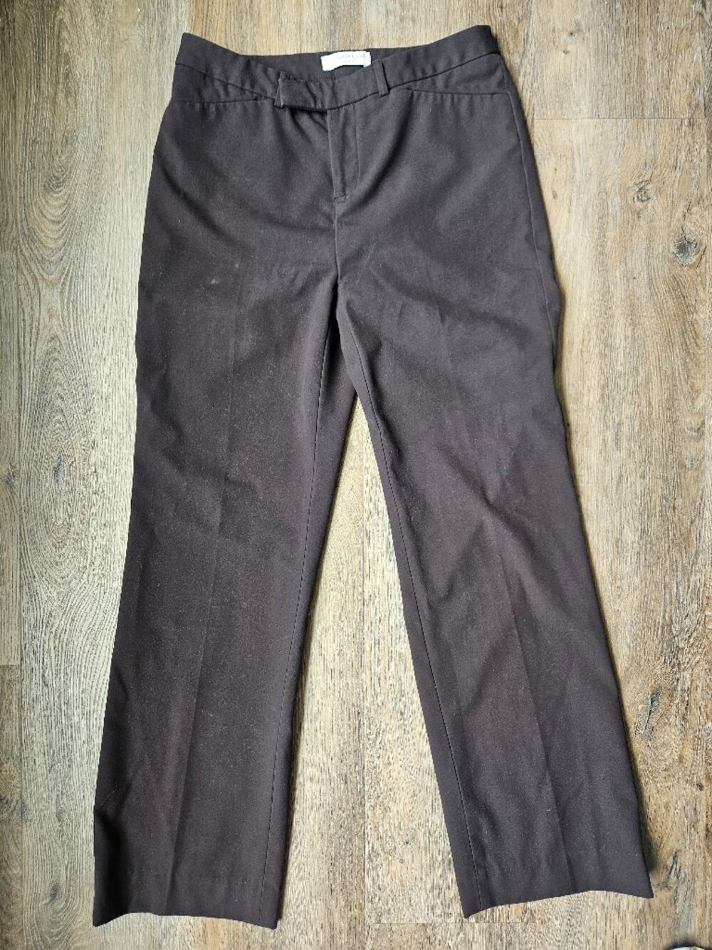 Coldwater Creek chocolate brown trouser women's pants sz 4 straight leg